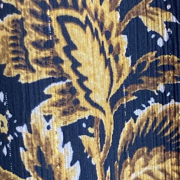 Torrid 3 3X Crinkle Chiffon Lurex Peasant Long Sleeve Blouse Regal Patchwork - Picture 5 of 7